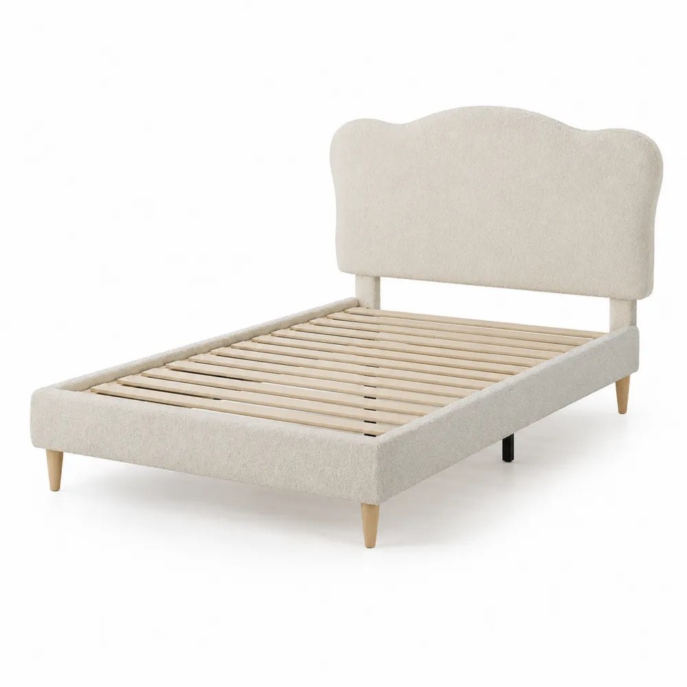 Polsterbett Holz Beige 200x90 cm