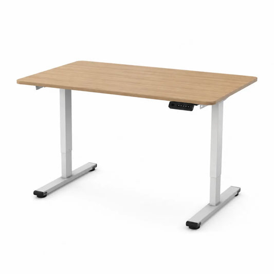Höhenverstellbarer Schreibtisch Eiche/Metall 120x60 cm